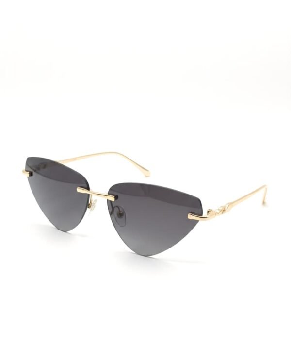 Gafas de sol con montura geométrica y brazos rectos en tono dorado