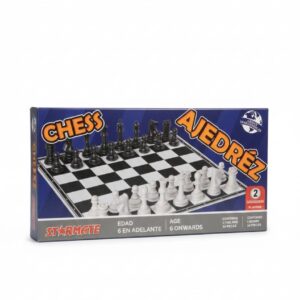 Juego de ajedrés piezas blancas y negras
