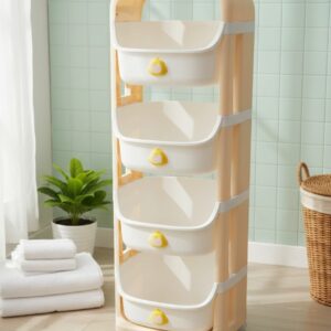 Organizador de 4 niveles de plástico con ruedas