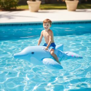 Flotador inflable Intex con forma de delfín.