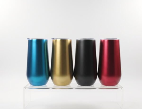 Vasos térmicos de acero inoxidable con forma de copas de champán o vino sin tallo