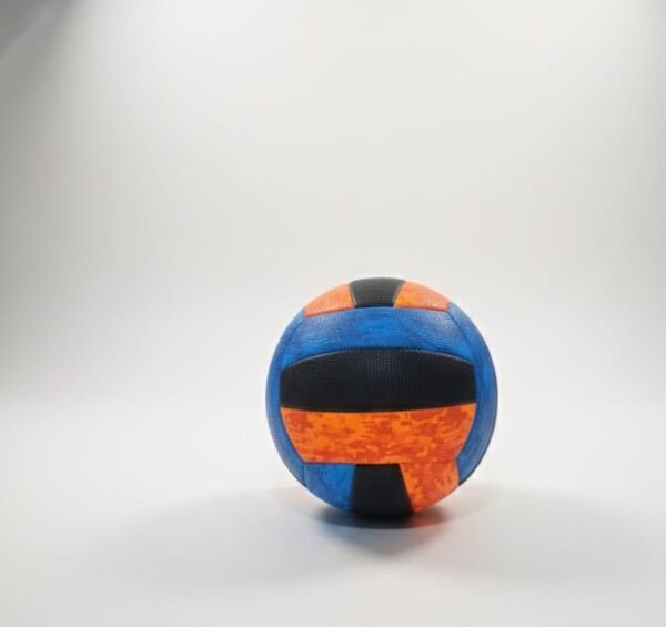 Pelota de fútbol azul, negro y naranja