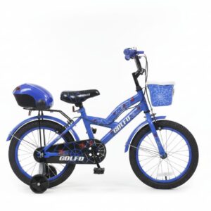 Bicicleta 16" con parrilla y cestas con ruedas guías