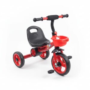 Triciclo con cesta delantera para niños (rojo)