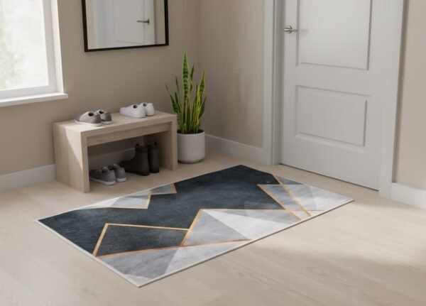 Alfombra moderna de diseño geométrico, adecuada para pasillos o entradas