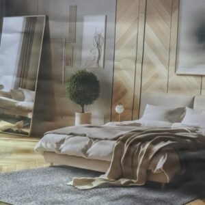 Alfombra peluda estilo shaggy que añade textura y calidez a la habitación