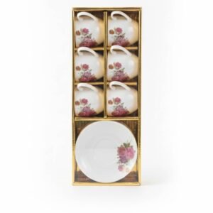 Juego de tazas de café de porcelana con un diseño floral