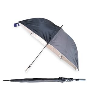 Sombrilla/paraguas de protección solar y lluvia en color negro y gris.