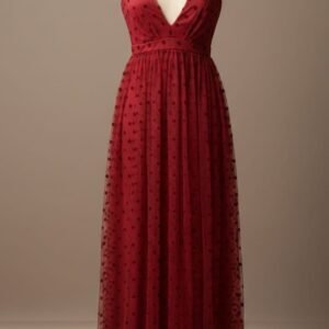 Vestido largo de malla con corsé