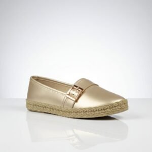 Alpargatas de cuero con acabado metálico