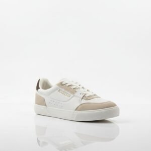 Tenis blancos con detalles en tono beige