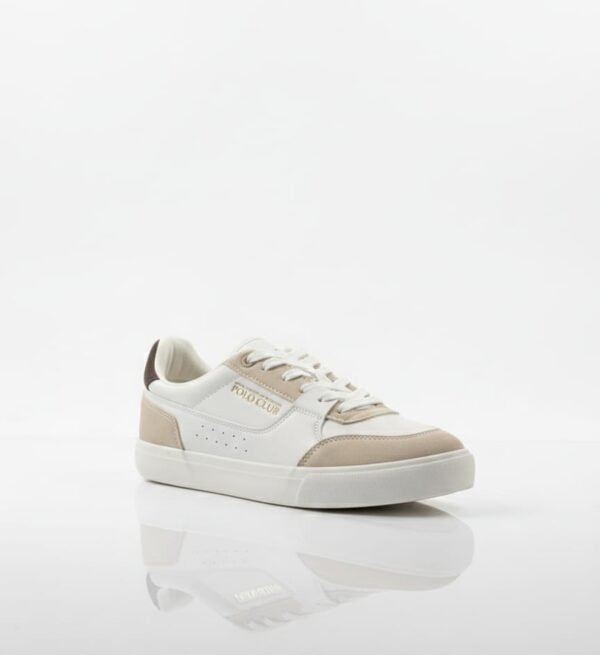 Tenis blancos con detalles en tono beige