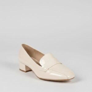 Mocasines de piel color marfil