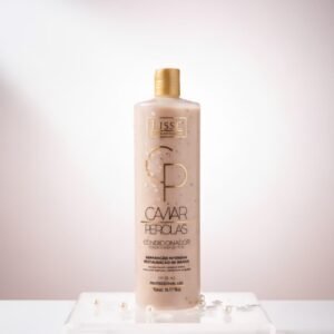 Acondicionador Lissé Professional Caviar & Pérolas, una línea de uso profesional formulada para la reparación intensiva y restauración de cabellos dañados