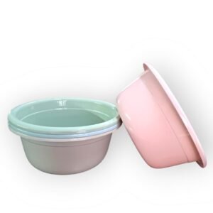 Palangana de plástico redondas, ideales para múltiples usos domésticos como lavar platos o remojar ropa.