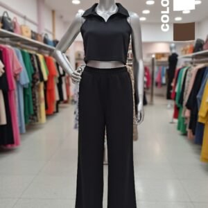 Juego de pantalones deportivos adelgazantes de tiro bajo y pierna ancha para mujer