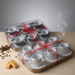 Set de tazas de café con platillos,