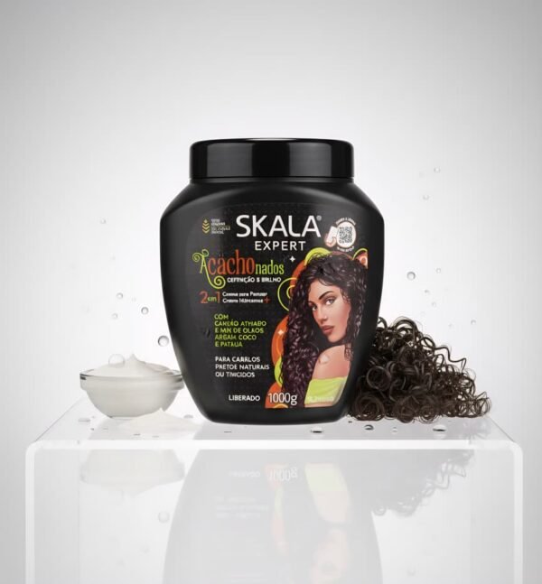 Crema capilar 2 en 1 Skala Expert Acachonados de 1000g, diseñada para definir rizos y aportar brillo.