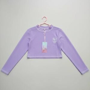 Blusa de playa o crop top de manga larga para niñas