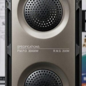 Bocina 2x4" rec/fm/bt/usb/tf/mic/tws/aux/cr