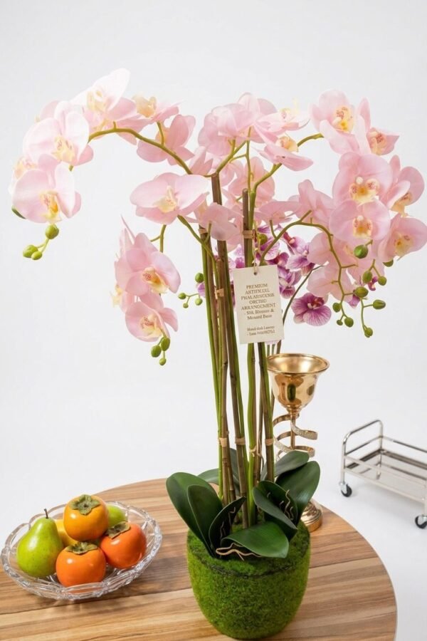 Arreglo floral de orquídeas artificiales