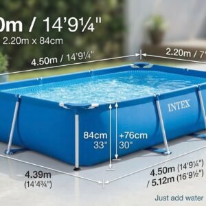 Piscina estructural rectangular de la marca Intex.