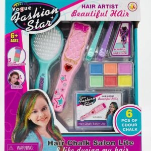 Vogue Fashion Star Hair Chalk Salon Lite, un kit de belleza de juguete diseñado para teñir el cabello temporalmente.