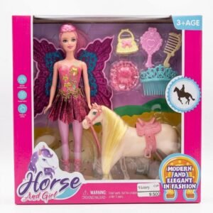 Set de juego de muñeca y caballo de fantasía