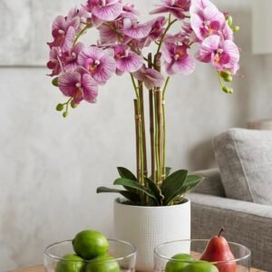 Arreglo decorativo de orquídeas artificiales tipo Phalaenopsis (solo las flores)