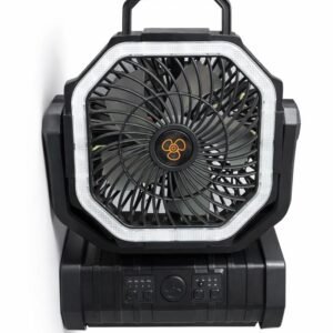 Ventilador de camping recargable portátil, comúnmente utilizado como solución de emergencia