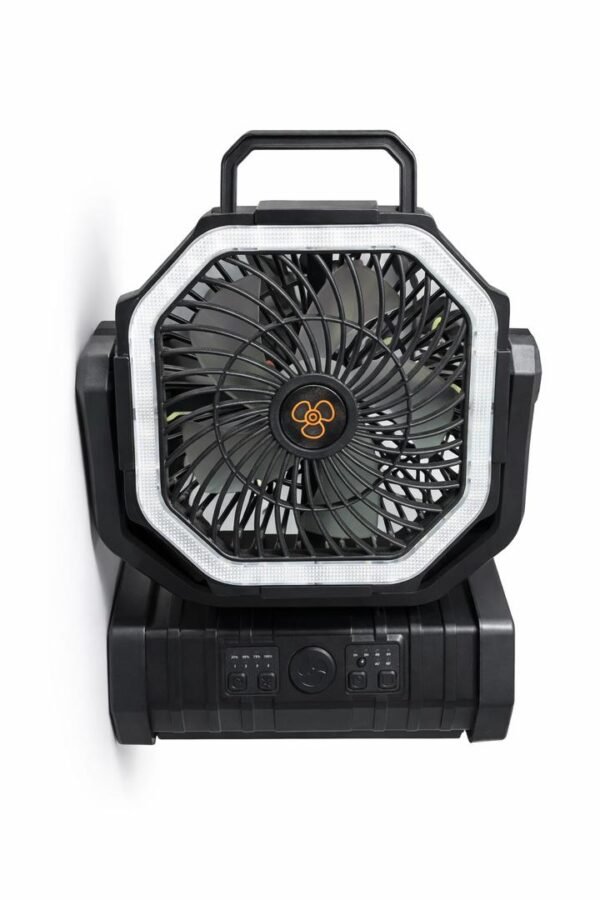 Ventilador de camping recargable portátil, comúnmente utilizado como solución de emergencia