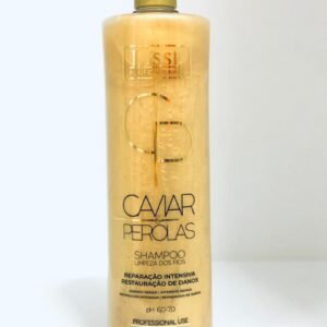 Shampoo Lissé Caviar e Pérolas Profissional, enriquecido con extracto de caviar y perlas para la reparación intensa y nutrición del cabello.