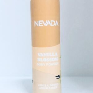 Talco corporal perfumado de la marca Nevada, modelo Vanilla Blossom.