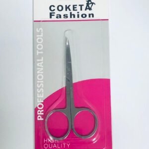 Tijera de cutícula profesional de la marca Coketa Fashion, diseñada con puntas finas y curvadas para ofrecer precisión y cuidado en la manicura.