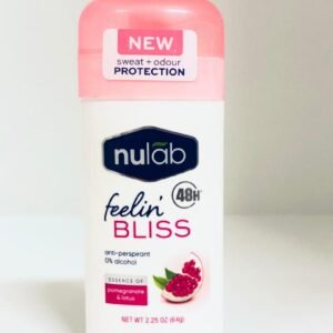 Desodorante antitranspirante en barra para mujer de la marca Nulab, modelo "Feelin' Bliss".