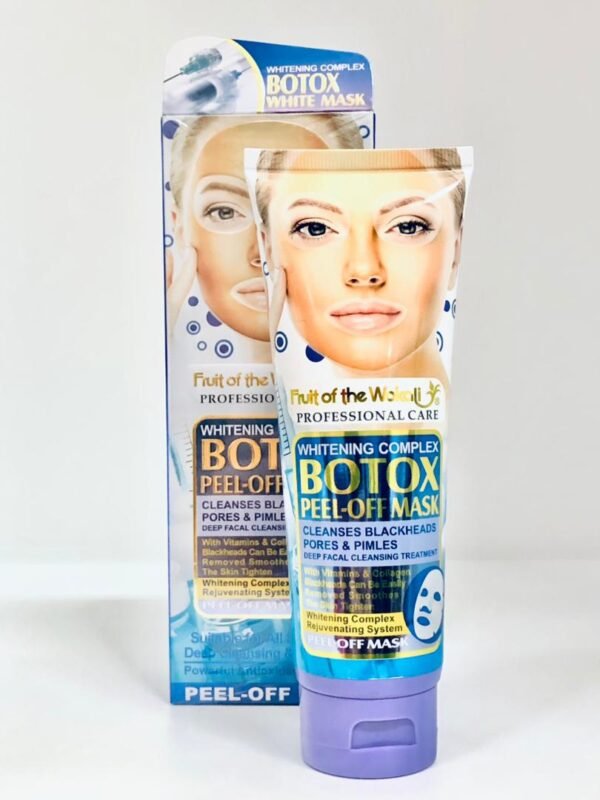 Mascarilla facial exfoliante tipo "peel-off" (para desprender) con efectos de blanqueamiento y limpieza profunda.