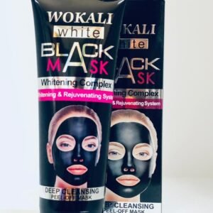 Mascarilla facial de la marca Wokali, específicamente el modelo "Black Mask Whitening Complex".