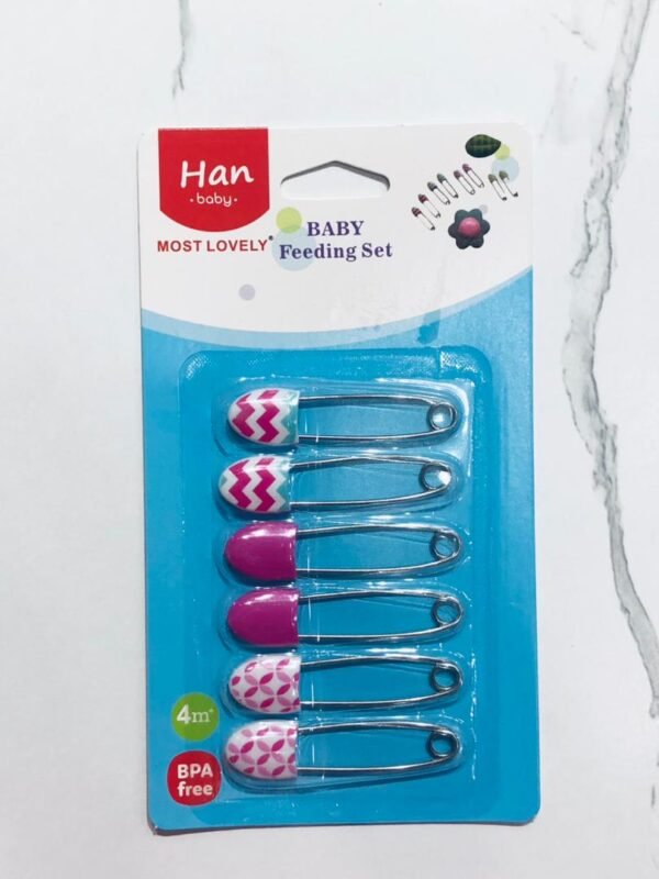 Alfileres de seguridad para pañales de la marca Han Baby, modelo "Most Lovely Feeding Set".