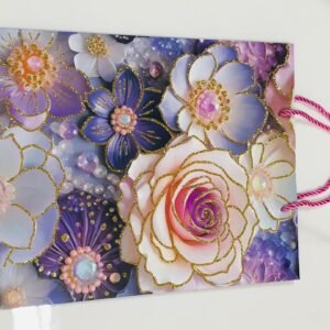 Bolso para regalo con flores de colores