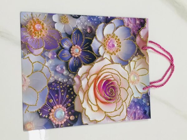 Bolso para regalo con flores de colores