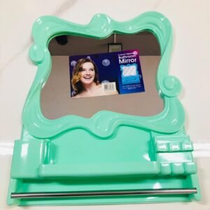 Espejo de pared para baño con porta cepillos
