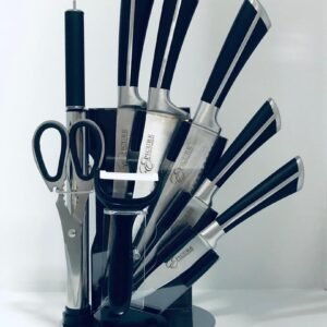 Juego de cuchillos de 8 piezas con soporte giratorio