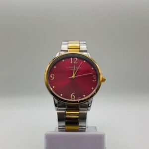 Reloj Limited bicolor de plata y oro con una esfera roja
