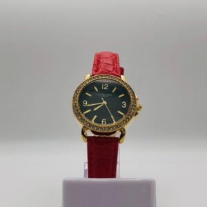 Reloj de pulsera para mujer marca Coach con correa de cuero rojo