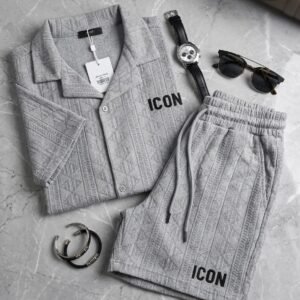 Conjunto de camisa manga corta y pantalon corto para hombre