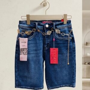 Short de mezclilla para mujer con cinto