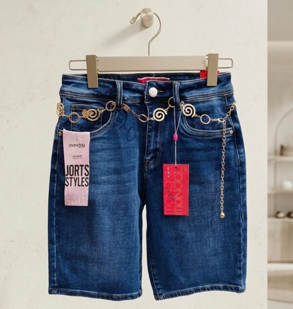 Short de mezclilla para mujer con cinto