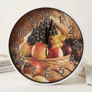 Reloj de pared con diseño de frutas