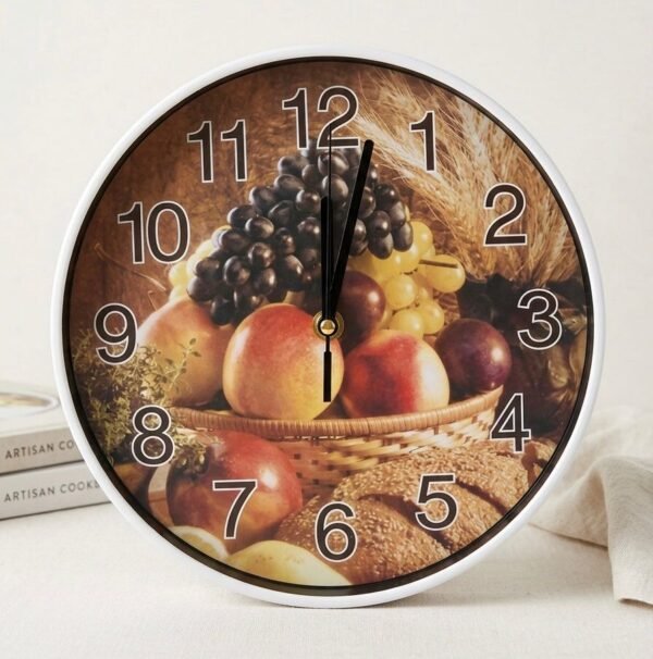 Reloj de pared con diseño de frutas