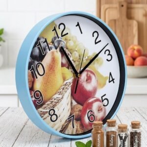 Reloj de pared con diseño de frutas